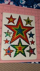 Vintage Stickers BJ Decal Specialties Super Stickers Prism Rainbow Stars 1 Sheet