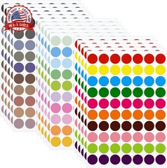 1050 Pcs Dot Stickers 3/4 Inch Colored Dot Stickers 30 Color Circle Coding Label