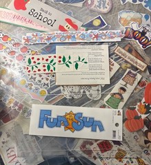 Large Scrapbooking Sticker Ephemera Lot School Baby Holiday Plus Binder Sleeves