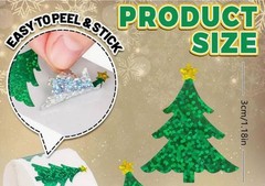 100 PCS Christmas Lights Tree Snow Santa Hat Gingerbread Metallic Foil Stickers