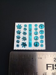Vintage Stickers Pot Leaf Weed Ganja 420 Prism Sticker Mod FINGER CALS Small