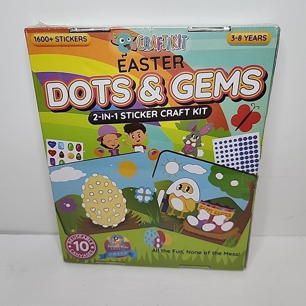 NEW SEALED $30 Easter Dots & Gems Craft Kit Crafts for Kids Ages 3-5, Kids Gem