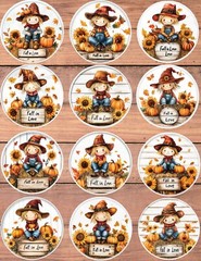 Fall In Love Die Cut Vinyl Stickers Set Scrapbooking Laptop Waterbottle