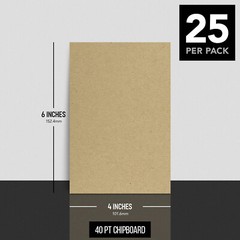 Brown Kraft Chipboard – Heavyweight 40 Pt. (Point) Cardboard – 25 Sheets