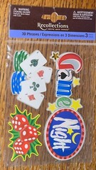 Recollections Games Night Poker Cards Chips Gamble Family Fun Scrapbook Stickers