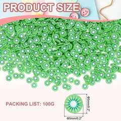 Polymer Clay Slices, 100g Fruit Slice Fruit Art Slices, Green