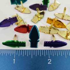20 Metallic Christmas Light Bulb Brads Lights Bulbs Cardmaking Embellishments