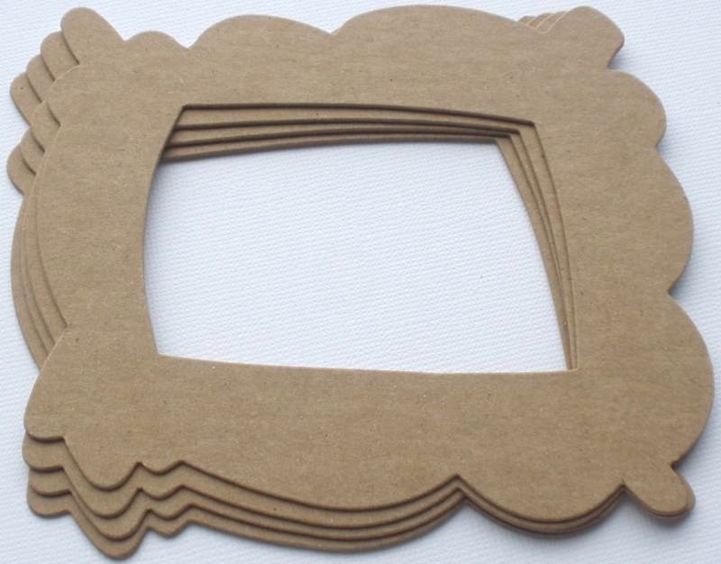 {3} *JELLY FRAME* Bare Picture Frames Chipboard Die Cuts – 4 1/4″ x 4 7/8″