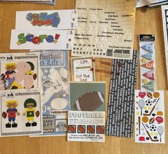 Scrapbooking Football Theme Supplies Stickers Paper New & Used See Photos!