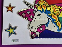 VTG 80s Selectra Rainbow Unicorn Sticker Stars Prism A 1514 HTF Rare