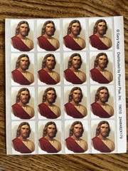 Vintage Jesus Sticker Sheet, 16 Stickers, Gary Kapp, USA, Christian