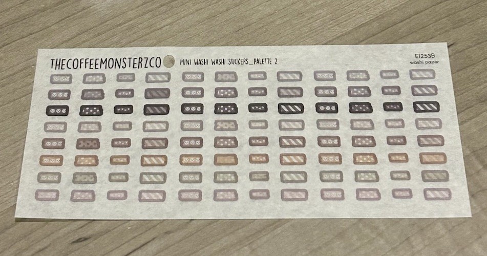 NEW TheCoffeeMonsterzCo Mini Washi Paper Sticker Set Palette 2 TCMC Stickers