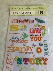 K&COMPANY BRENDA WALTON RUB-ONS MIRA WORDS 27 PCS