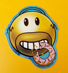 vintage Allstar hologram happy face Homer Simpson vending machine sticker