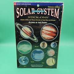 Vintage Great Explorations Solar System Stick Ons Wall Stickers GLOW IN THE DARK