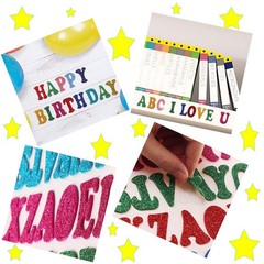 5 Sheets 210PCS Colorful Glittery Foam Self Adhesive Letters