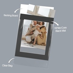 , Complete Pack of 10, Black Pre-Cut 11×14 Photo Mat for 8.5×11 Document with…