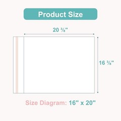 Acid-Free Picture Sleeves, 100 Pack Crystal Clear Storage Bags for 16X20 Art Pri