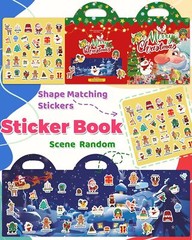 Reusable Christmas Sticker Book for Kids Toddlers Boys Girls Xmas Stickers