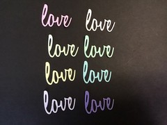 “ love “ Word Die Cut Embellishments 8pcs 1” x 1-1/4” Scrapbook Cards Crafts