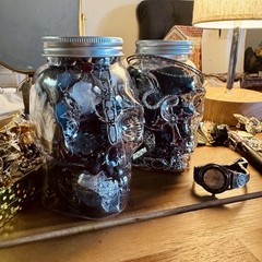GOTH SKULL MYSTERY JAR Vintage & New Jewelry Lot Witchy Treasure Dark Academia