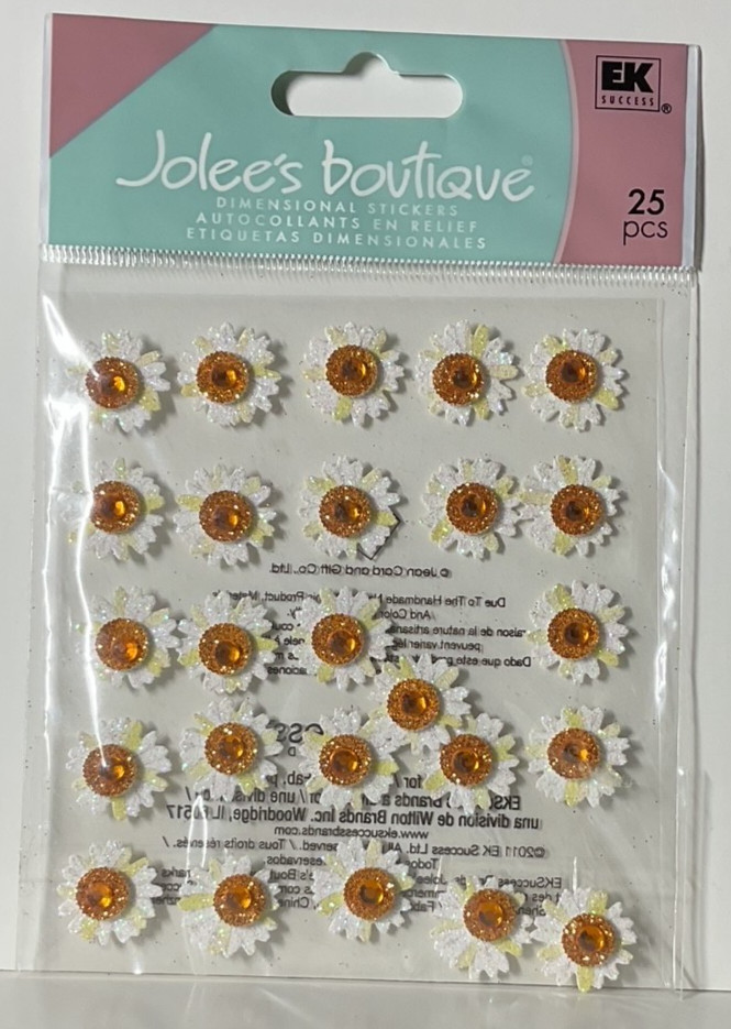 Jolee’s Boutique Daisies Repeats 25pc 2011 EK Success Stickers Scrapbook Flowers