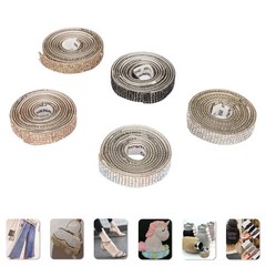 5pcs Self Adhesive Rhinestone Strips 5 Yards Total 1cm Width Cuttable DIY Rhines