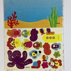 NEW American Greetings Sticker World Vintage Fish Ocean Activity 2 Sheets