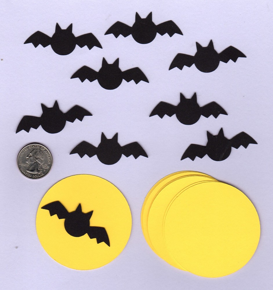 Halloween Die Cuts – 10 Bats and 10 Moons – Bat Die Cuts – Moon Die Cuts