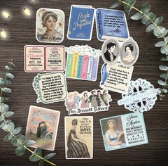 Jane Austen Book Lover Vinyl Waterproof Sticker Pack of 30 – No Duplicates