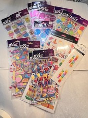 Sticko Dimensional Stickers Multicolor Birthday Occasions Scrapbooking Mixed Lot