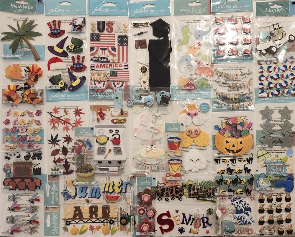 JOLEE’S BOUTIQUE Lot of 31 packs Dimensional Scrapbooking Stickers Assortment