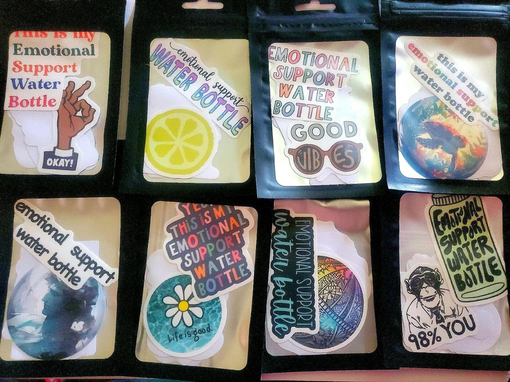Emotional Support Sticker Pack Sets. Tumbler Decals, Sensory, Self Love, Quotes