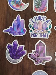 STICKERS x 10 Positive Crystals I Have A Crystal For That Purple Moon Bee CR3