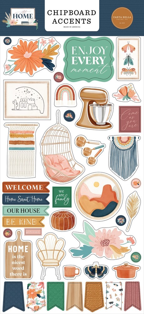 Carta Bella Chipboard 6X13-Accents, At Home