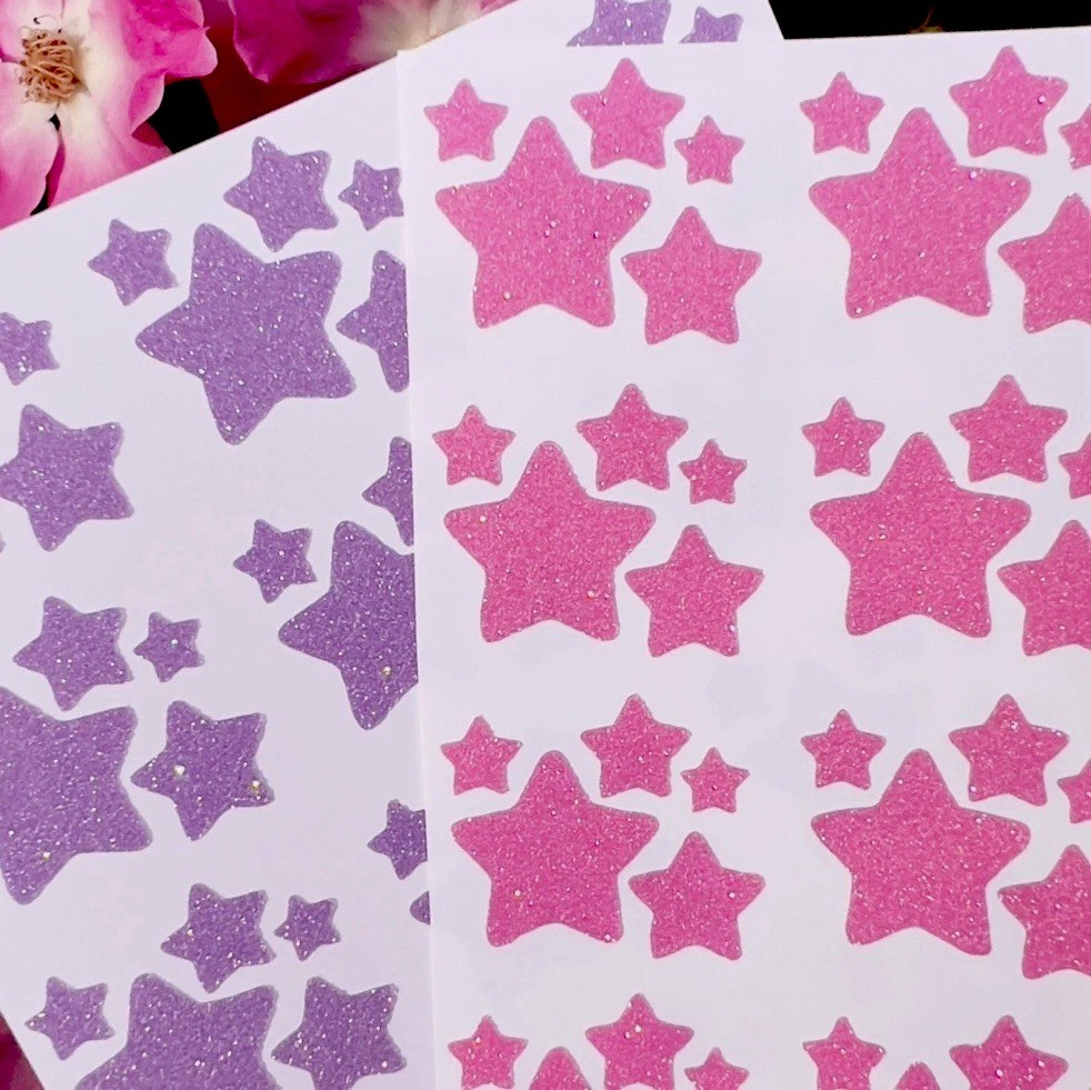 Glitter Star Sticker Sheet! – 0.25 to 0.75 inch