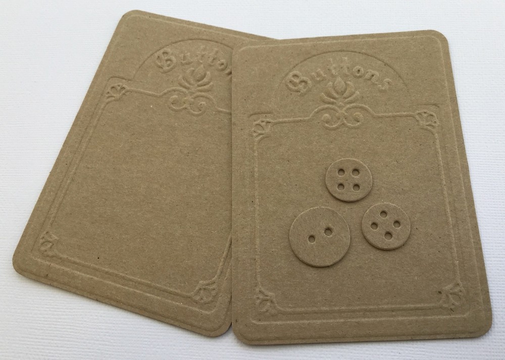 {4} *Embossed Button Cards* Bare Chipboard Die Cuts – 3 1/2″ x 4 7/8″