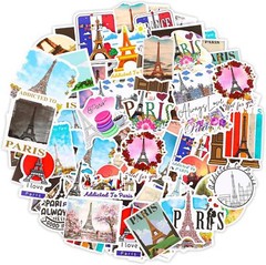 Yeaqee 200 Pcs Paris Stickers Vintage Eiffel Tower As Shown in Pictures