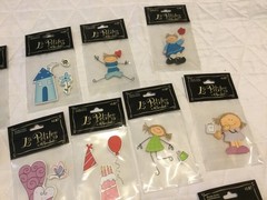 Lot of 28 The Paper Studio La Petites Wooden Sticker Embellishments new