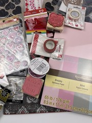SCRAPBOOK LOT VALENTINES DAY Hearts Paper Stickers. Stamps Crafting