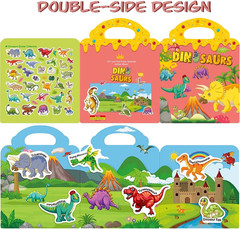Reusable Sticker Book for Kids, 2 Sets Educational Learning Toys Travel Stickers