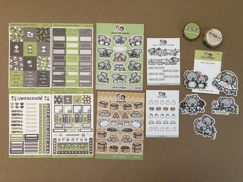 Hubman and Chubgirl Hungry Pandas & Koala Sticker Bundle