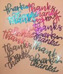 Die Cuts THANKS Sentiments 15 Pieces Foil Cardstock