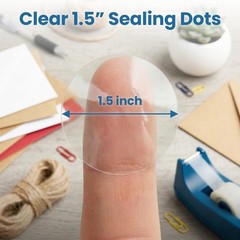 Circle Clear Stickers, Clear Dot 1.5 in 500/Roll Round Wafer Envelope Seals