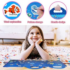 3 Set Reusable Sticker Books for Kids Ocean Zoo Animals Dinosaur Age 3-5