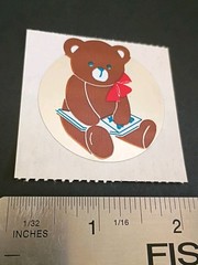 Vintage Stickers Small World Greetings Bear Foil Mylar Sticker Mod VTG 80’s