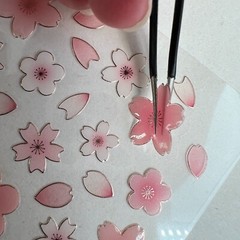 Pink Cherry Blossom Sakura Dimensional Planner Stickers Scrapbooking Journal