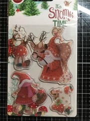 New Craft Consortium rubber Stamp WINTER MR & MRS SNOME GNOMES free USA ship