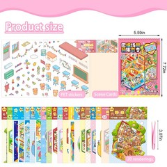 20 Sets 3D Sticker Scene Book 3D House Stickers DIY Sticker Therapy for Stick…