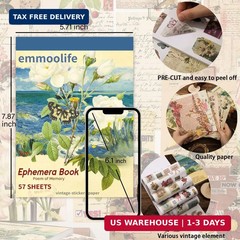 537pcs Vintage Washi Stickers and Papers for Scrapbooking, Ephemera Book for Jou